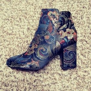 Bamboo Floral Brocade Booties